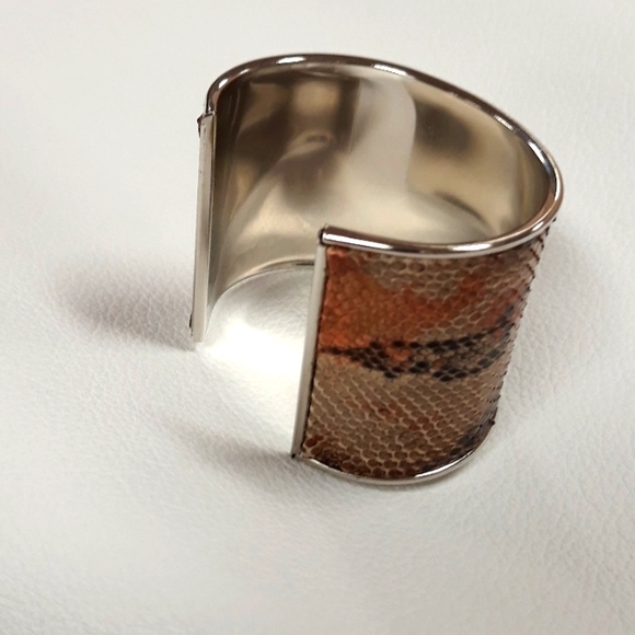 Hand Painted Python Snakeskin/Cuff Bracelet/ Statement Bracelet Handcrafted/Boho - Picture 2 of 15